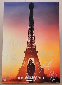 JOHN WICK 4 Movie Poster Signed by KEANU REEVES +5 Cast in Hollywood on 03/21/23