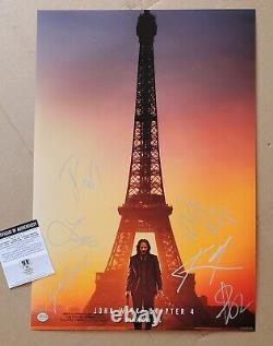 JOHN WICK 4 Movie Poster Signed by KEANU REEVES +5 Cast in Hollywood on 03/21/23