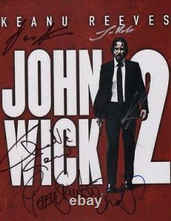 JOHN WICK Chapter 2 Cast(x6) Authentic Hand-Signed Keanu Reeves 11x14 Photo