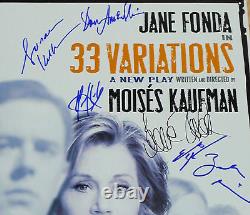 Jane Fonda, Colin Hanks & cast signed 33 Variations 14x22 poster Window Card