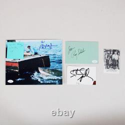 Jaws Cast Signed Photo Display (4) Robert Shaw, Steven Spielberg, etc. COA JSA