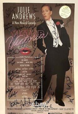 Julie Andrews Victor Victoria Poster Signed By Entire Cast Orpheum Theatre 1995