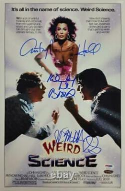 Kelly LebrockMichael HallIlan cast signed Weird Science 11x17 photo PSA COA