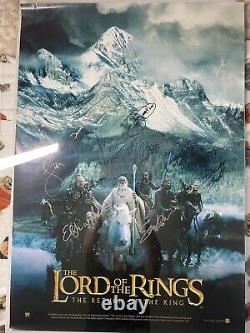 LOTR Lord Of The Rings Return of The King Cast Signed Movie Poster WithCOA