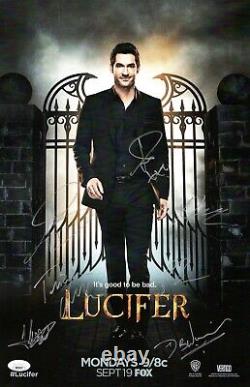 Lucifer Cast Signed Autographed 11X17 Poster 9 Autos Ellis Woodside JSA XX76047
