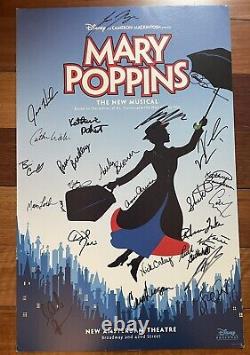 MARY POPPINS Musical Disney On Broadway Window Card Signed By Cast