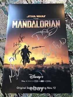 Mandalorian Cast SIGNED 12x18 Poster Gina Carano star wars jon favreau autograph