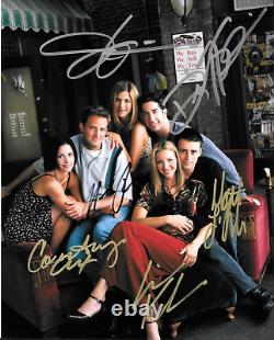 Matthew Perry, Aniston, Cox, Kudrow + 2 - Cast Signed Friends Photo