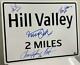 Michael J Fox Back To The Future Cast Signed Hill Valley Sign Prop Replica Bas