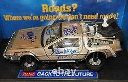 Michael J Fox Christopher Lloyd Wilson Thompson CAST signed DeLorean Beckett