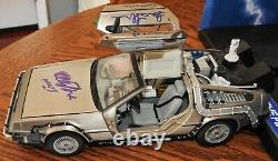 Michael J Fox Christopher Lloyd Wilson Thompson CAST signed DeLorean Beckett