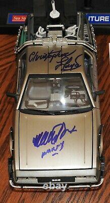 Michael J Fox Christopher Lloyd Wilson Thompson CAST signed DeLorean Beckett