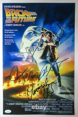 Michael J Fox Lloyd Zemekis Thompson Cast Signed'Back to the Future' Poster JSA
