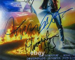 Michael J Fox Lloyd Zemekis Thompson Cast Signed'Back to the Future' Poster JSA