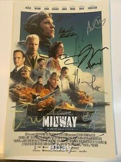 Midway Cast Signed 11x17 Poster Autographed by 13 Luke Evans Ed Skrein Patrick W