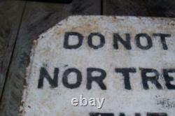 N & W Railway No Trespass on Bridge Sign Cast Iron Early All Original Paint