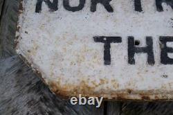 N & W Railway No Trespass on Bridge Sign Cast Iron Early All Original Paint