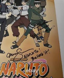 Naruto Cast Signed 22.5x34 Naruto Shippuden Trends Poster JSA COA WITNESS