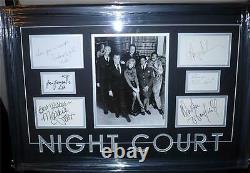 Night Court Signed Framed Cast Psa/dna Harry Anderson, John Larroquette