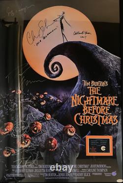 Nightmare Before Christmas Cast Signed Movie Poster