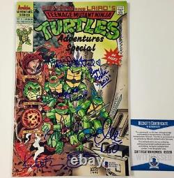 Ninja Turtles TMNT Kevin Eastman + Cast (6) Signed Comic Book with Sketch BAS COA