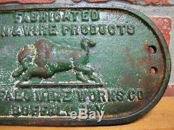 Old BUFFALO WIRE WORKS Co NY Cast Iron Nameplate Equipment Machinery Sign