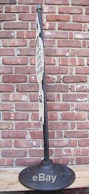 Old HOBOKEN PD Street Sign No Parking During Church Service cast iron base NJ NY
