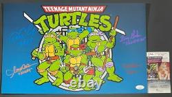Original 4 Teenage Mutant Ninja Turtles Cast Signed 11x17 Poster B TMNT JSA COA