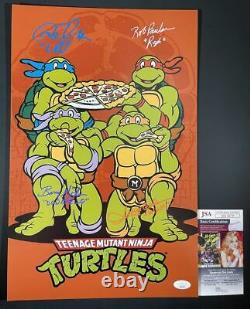 Original 4 Teenage Mutant Ninja Turtles Cast Signed 11x17 Poster C TMNT JSA COA