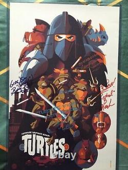 Original 4 Teenage Mutant Ninja Turtles Cast Signed 11x17 Poster TMNT Tom Whalen