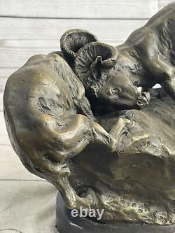 Original Cast Bronze Signed Collectible Two Rams Ram br Williams Art Deco Figure