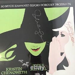 Original Cast Wicked Broadway Show Poster Signed Idina Menzel Kristin Chenoweth