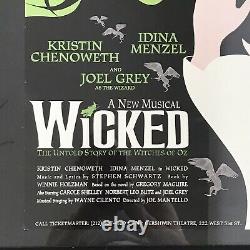 Original Cast Wicked Broadway Show Poster Signed Idina Menzel Kristin Chenoweth