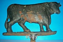 Original, Rare 1800's Cast Iron Bull-cow Figure, Farm Sign Or Butcher Shop Topp