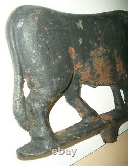 Original, Rare 1800's Cast Iron Bull-cow Figure, Farm Sign Or Butcher Shop Topp