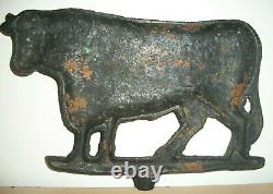 Original, Rare 1800's Cast Iron Bull-cow Figure, Farm Sign Or Butcher Shop Topp