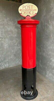 Original Reclaimed Red Cast Iron George 5th Pillar Box Sign UKAA Post Box