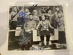 Original Star Trek Cast Signed 8x10 Shatner Nimoy Kelley Doohan Takei JSA ALOA