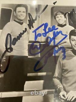 Original Star Trek Cast Signed 8x10 Shatner Nimoy Kelley Doohan Takei JSA ALOA