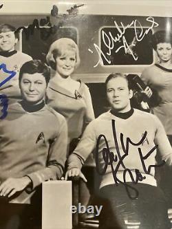 Original Star Trek Cast Signed 8x10 Shatner Nimoy Kelley Doohan Takei JSA ALOA
