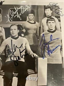 Original Star Trek Cast Signed 8x10 Shatner Nimoy Kelley Doohan Takei JSA ALOA