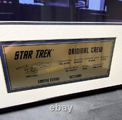 Original Star Trek Cast Signed Colored Photo LE Plaque #1627/2500 With COA