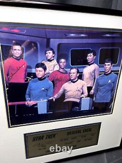 Original Star Trek Cast Signed Colored Photo LE Plaque #1627/2500 With COA