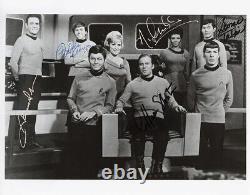 Original Star Trek Cast Signed Photo Shatner Takei Nichols Koenig Doohan JSA