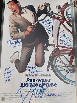 Pee Wee Herman Cast Signed 11x17