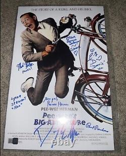 Pee-Wee's Big Adventure Cast Signed 11x17 Photo OC Celebrity COA 6 Signatures