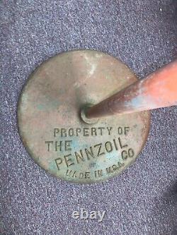 Pennzoil Cast Iron Sign Base Original Motor Oil Gas Station Lollipop