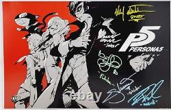 Persona 5 Cast signed Joker Ryuji Futaba Goro Akechi Shido 11x14 Photo BAS