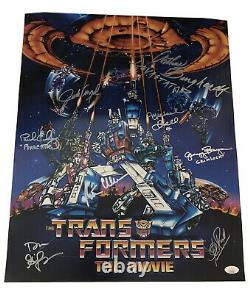 Peter Cullen +7 Signed Cast Transformers The Movie 16x20 Authentic Auto JSA COA