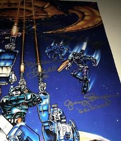 Peter Cullen +7 Signed Cast Transformers The Movie 16x20 Authentic Auto JSA COA